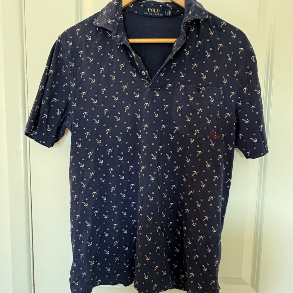Ralph Lauren Men's Dark Blue Anchor Polo Shirt